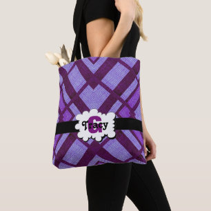 Light purple and purple vibrant monograms bag