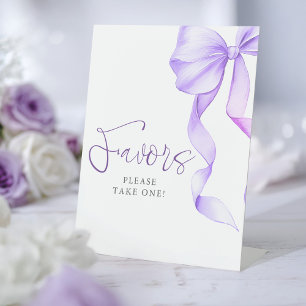 Light Purple Bow Bridal Shower Favours Pedestal Sign