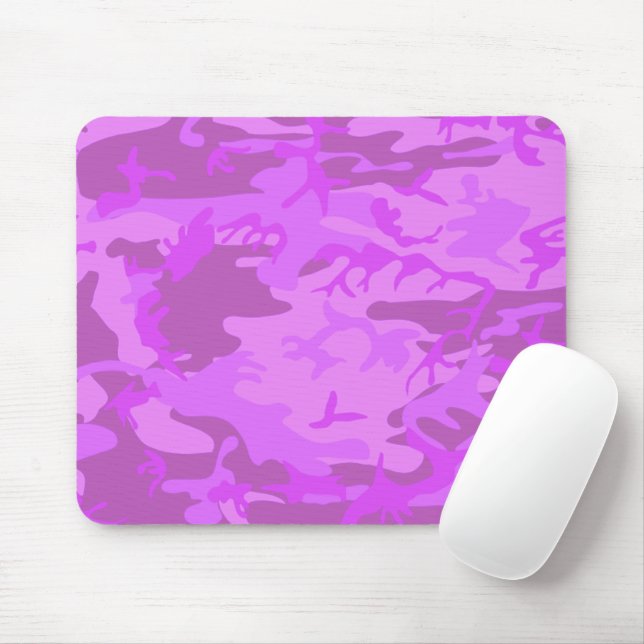 Light Purple Camouflage Pattern Mouse Pad (With Mouse)