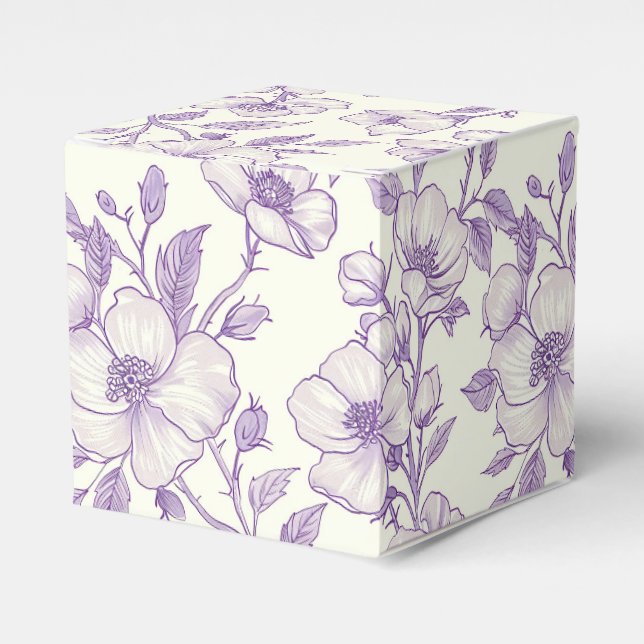 Light Purple Chinoiserie  Favour Box (Front Side)