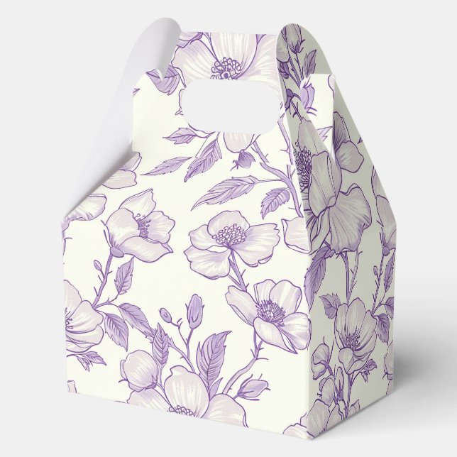 Light Purple Chinoiserie  Favour Box (Back)