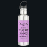 Light Purple Courage Bible Verse Custom Name 710 Ml Water Bottle<br><div class="desc">This beautiful soft purple water bottle features the wonderful Bible verse of Joshua 1:9 and is easy to customise with the recipient's name.</div>