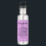 Light Purple Courage Bible Verse Custom Name 710 Ml Water Bottle<br><div class="desc">This beautiful soft purple water bottle features the wonderful Bible verse of Joshua 1:9 and is easy to customise with the recipient's name.</div>
