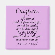 Light Purple Courage Bible Verse Custom Name