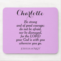 Light Purple Courage Bible Verse Custom Name