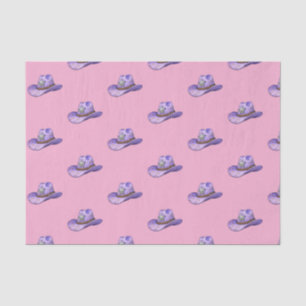 Light Purple Cowgirl Hat-Pink Background Tissue Paper