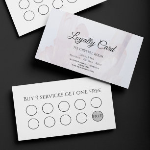Light Purple Crystals Salon Spa Loyalty Card