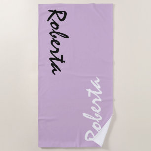 Light Purple Custom Name Personalised Beach Towel