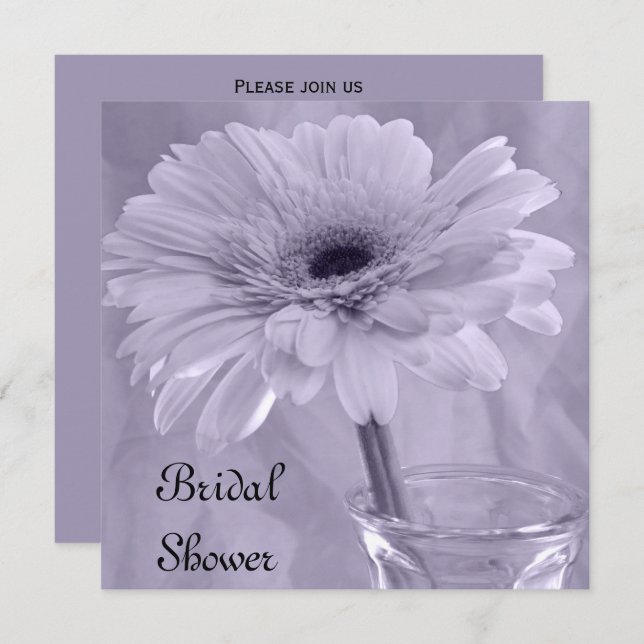 Light Purple Daisy Bridal Shower Invitation (Front/Back)