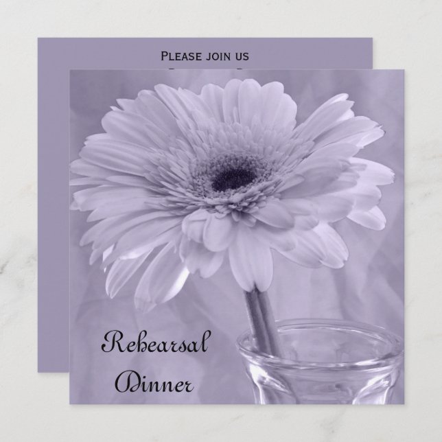 Light Purple Daisy Wedding Rehearsal Dinner Invitation (Front/Back)