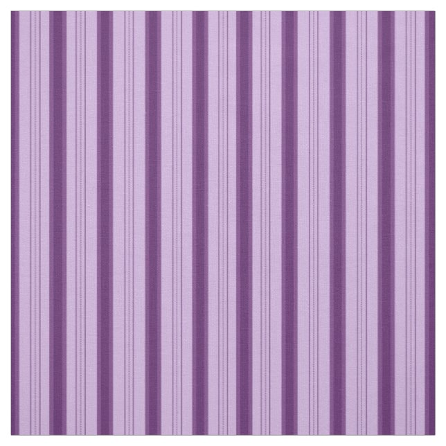 Light Purple & Dark Purple Thick and Thin Stripes Fabric (Swatch)
