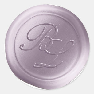Light Purple Double Monogram Wax Seal Stickers