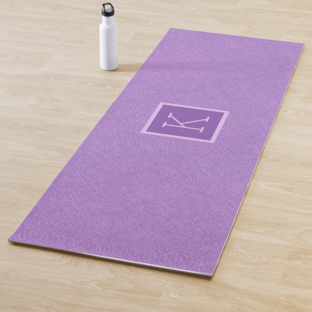 Light-purple faux linen texture background yoga mat (In Situ)