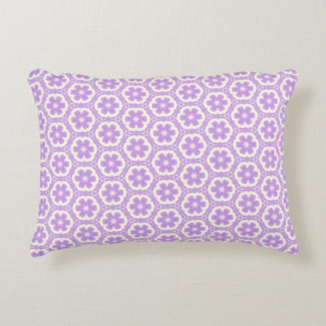 Light Purple Floral Accent Pillow (Front)