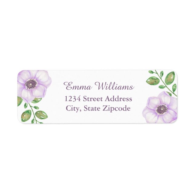 Light Purple Floral Address Labels (Front)