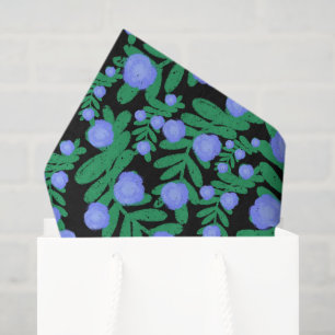 Light Purple Floral Flowers And Green Leaf Plants Tissue Paper