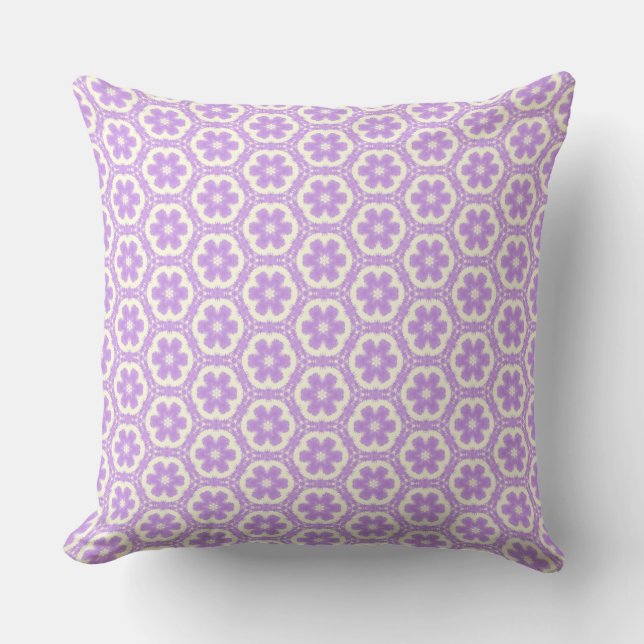 Light Purple Floral Throw Pillow (Front)
