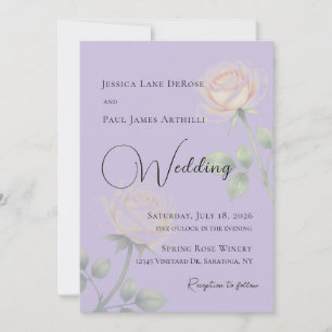 Light Purple Floral Wedding Invitation