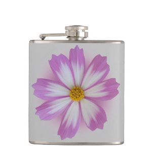 Light purple flower hip flask