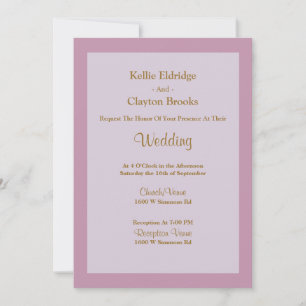 Light Purple Framed Wedding Invitation