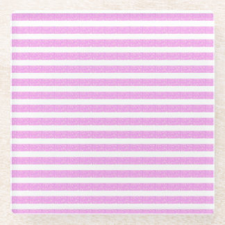 Light Purple Geometric Stripes Glass Coaster