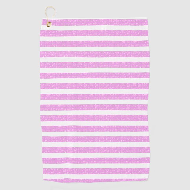 Light Purple Geometric Stripes  Golf Towel (Front)