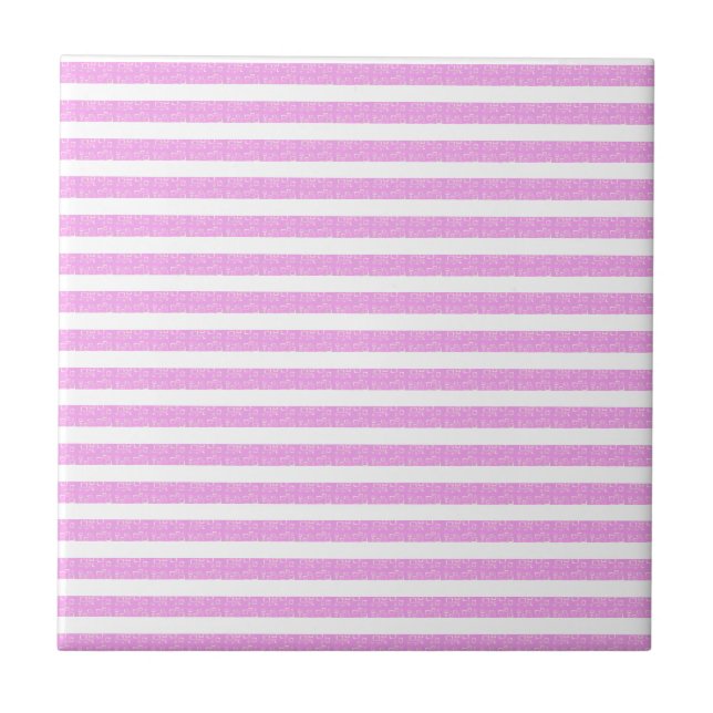 Light Purple Geometric Stripes  Tile (Front)
