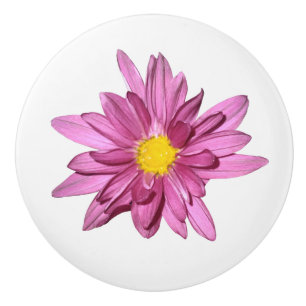 Light Purple Gerbera Ceramic Knob