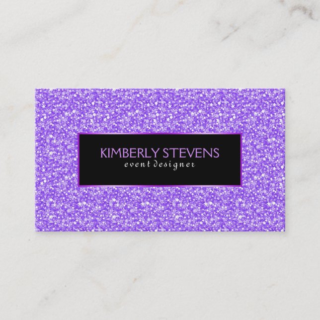 Light Purple Glitter & Sparkles Business Card (Front)