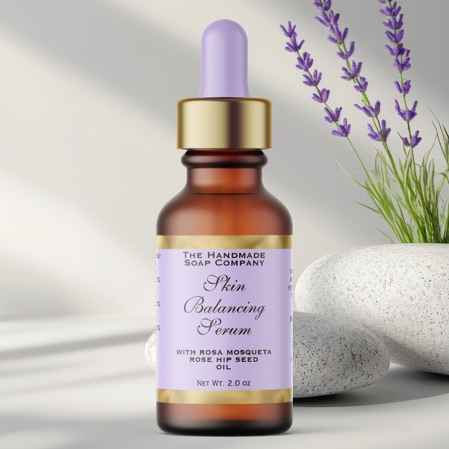 Light Purple & Gold Small Dropper Bottle Label  (Creator Uploaded)