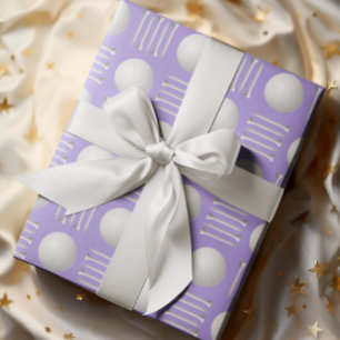 Light Purple Golf Ball and Tee Gift Wrapping Paper