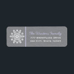 Light Purple Grey Snowflake Return Address Labels<br><div class="desc">A beautiful snowflake return address label and sticker with a floral snowflake design and a textured look grey background. A cute and pretty winter holiday,  special occasion and/or Christmas themed address stickers with a light purple lavender stripe. Artwork © Chrissy H. Studios,  LLC. All rights reserved.</div>