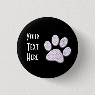 Light Purple Halftone Paw Print 3 Cm Round Badge