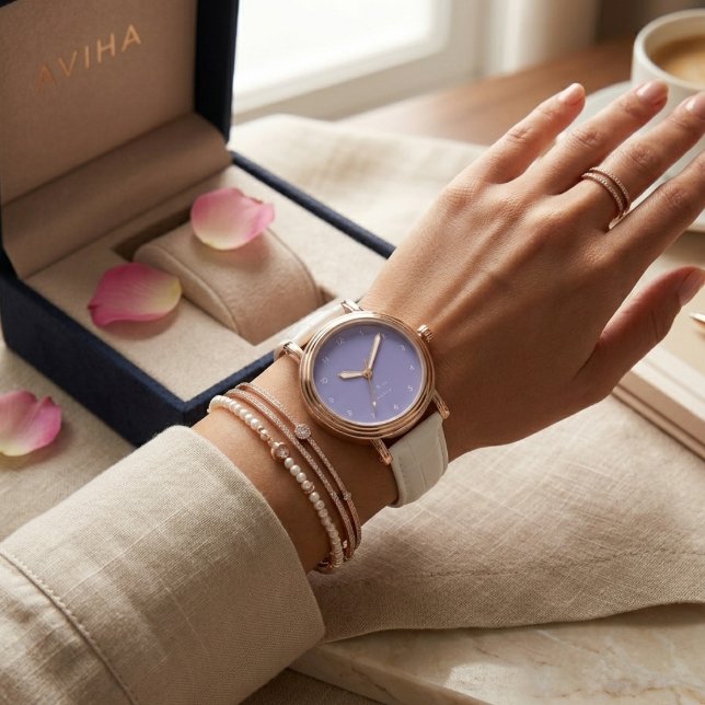 Light Purple initials personalised eWatch Watch (Creator Uploaded)