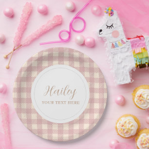 Light purple lavender colour baby girl birthday paper plate