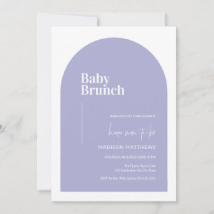 Light Purple Minimal Arch Baby Brunch Baby Shower  Invitation