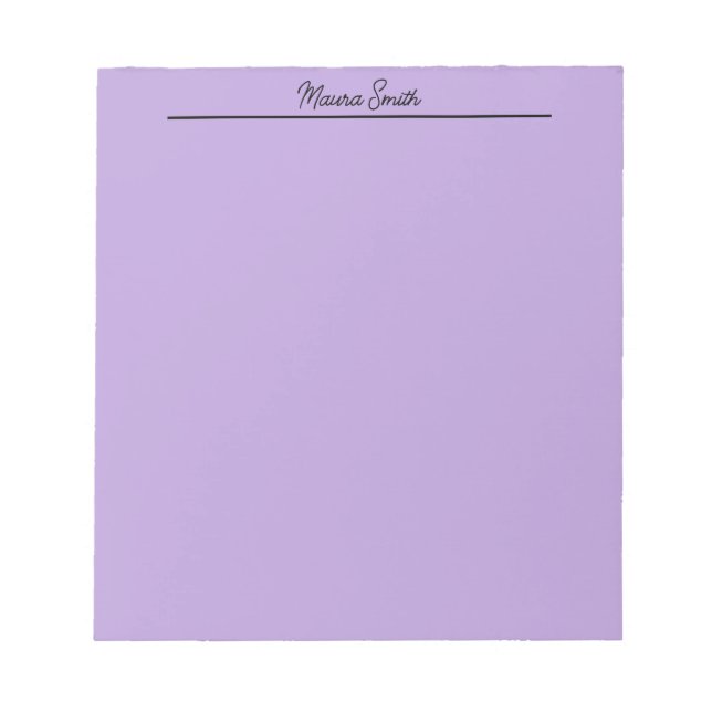 Light purple minimalist custom name notepad (Front)