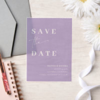  Light Purple Minimalist Elegant Save the Date