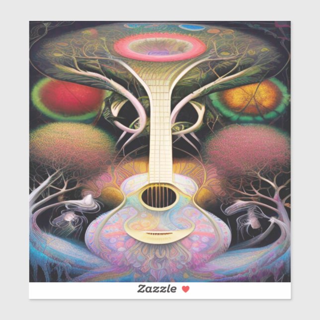 Light Purple Pink Acoustic Guitar Tree of Life     (Sheet)