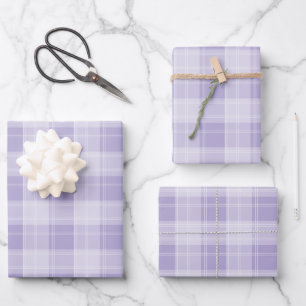 Light Purple Plaid Pattern Wrapping Paper Sheet
