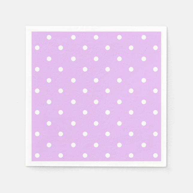 Light Purple Polka Dot  Napkins (Front)