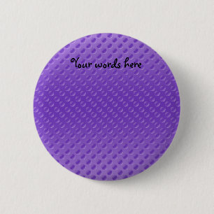 light purple polkadots on purple background 6 cm round badge