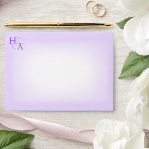 Light Purple Pre-addressed 5x7 Monogram Wedding Envelope