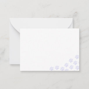 Light Purple Puppy Paw Prints  Card