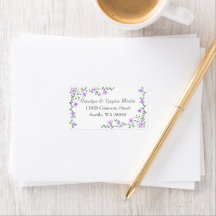 Light Purple Rose Vine Address Labels