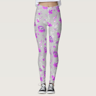 Light Purple Roses Leggings