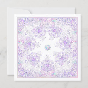light purple snowflake & frosted heart card
