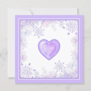 light purple snowflake & frosted heart card