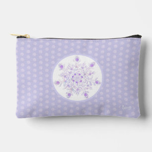 light purple snowflake & glittering heart accessory pouch
