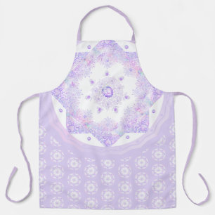 light purple snowflake & glittering heart apron